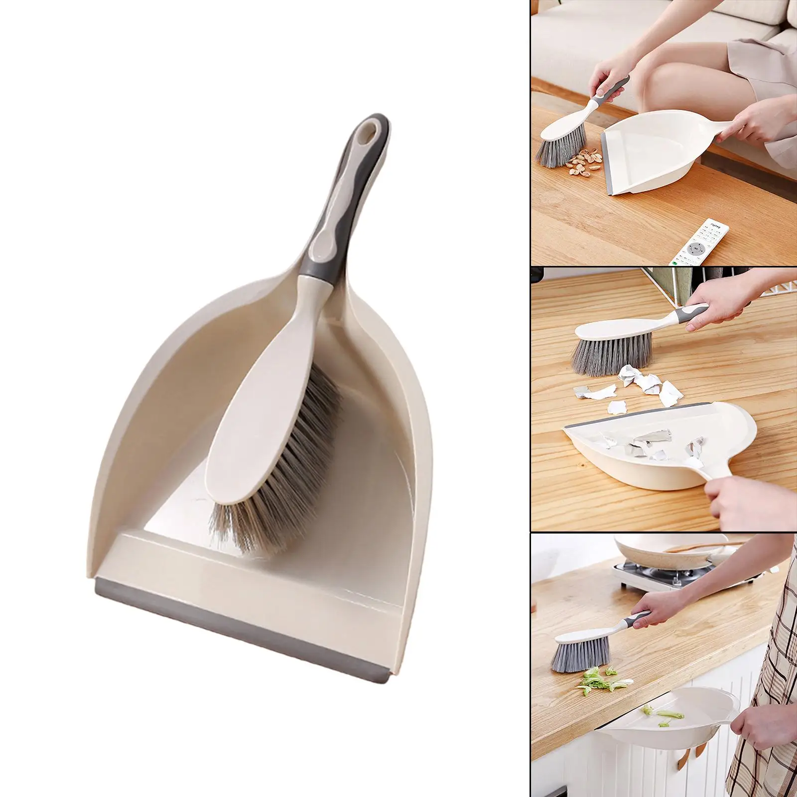 Small Broom and Dustpan Set Bristles Brush Whisk Broom Cleaning Tool Collect desktop broom set