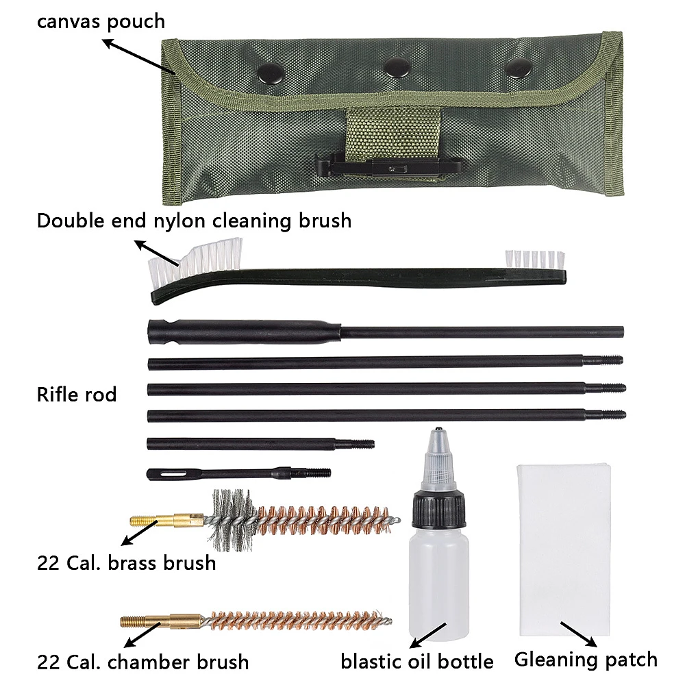 Gewehrpistolen-Reinigungsset, professionelles Präzisions-Kaliber-Reinigungsset für.223 Kaliber 5,56 mm Gewehr oder Schießpistole mit Bohrungsbürste – Detail 5