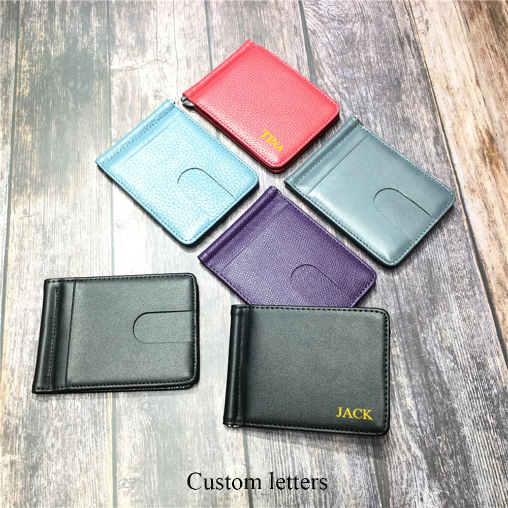 100% Genuine Leather Men Wallet Custom Name Luxury Cowhide Male Slim Money Clip Card Holder Retro Personalize Letters Wallet Man