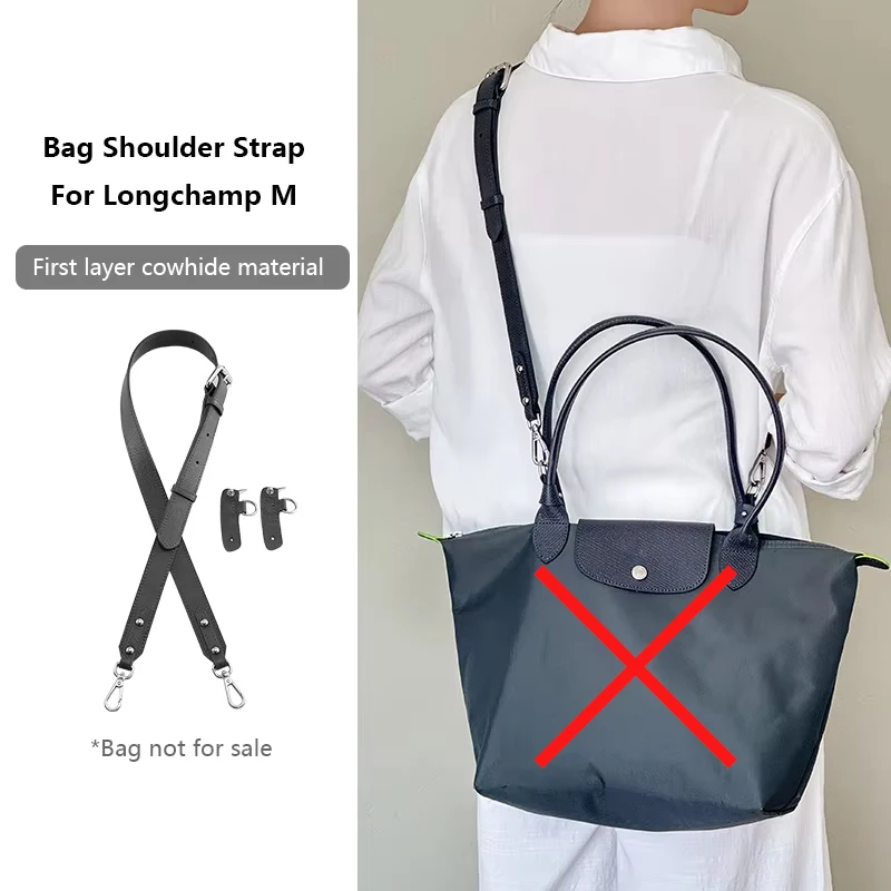 Tracolla per borsa Longchamp M in pelle, cintura resistente per borsa a tracolla, senza foratura, accessori di ricambio.