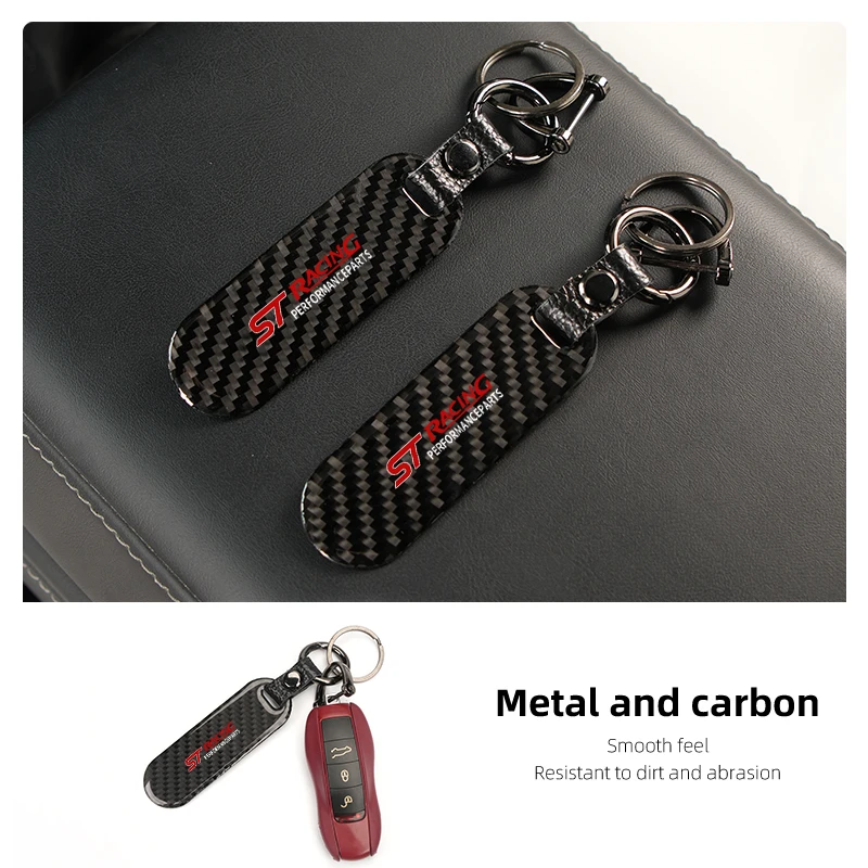 Portachiavi Per Auto In Metallo Resistente Portachiavi In Fibra Di Carbonio Per Ford St Racing Performance Focus Mk2 Mk3 Fiesta Ranger Mondeo S-Max