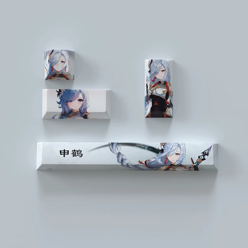 Genshin Impacto Anime Cartoon Gaming Key Caps 6.25u Barra de Espaço Esc 2.25u Digite Keycaps Pbt Dye Subbed Cereja Chaves por Conjunto - Imagem 2