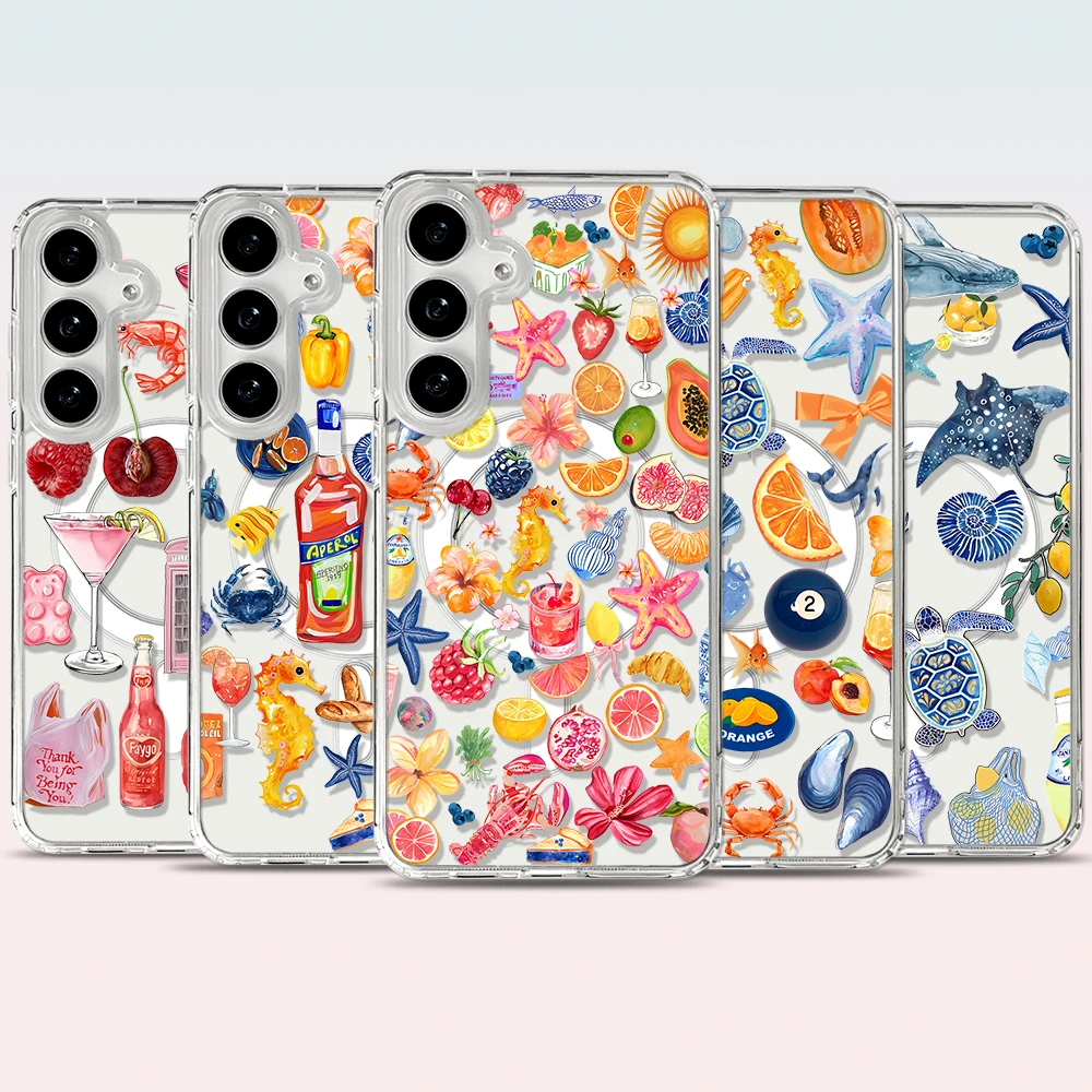 Summer Ocean Fruits Magsafe Magnetic Phone Case Cover