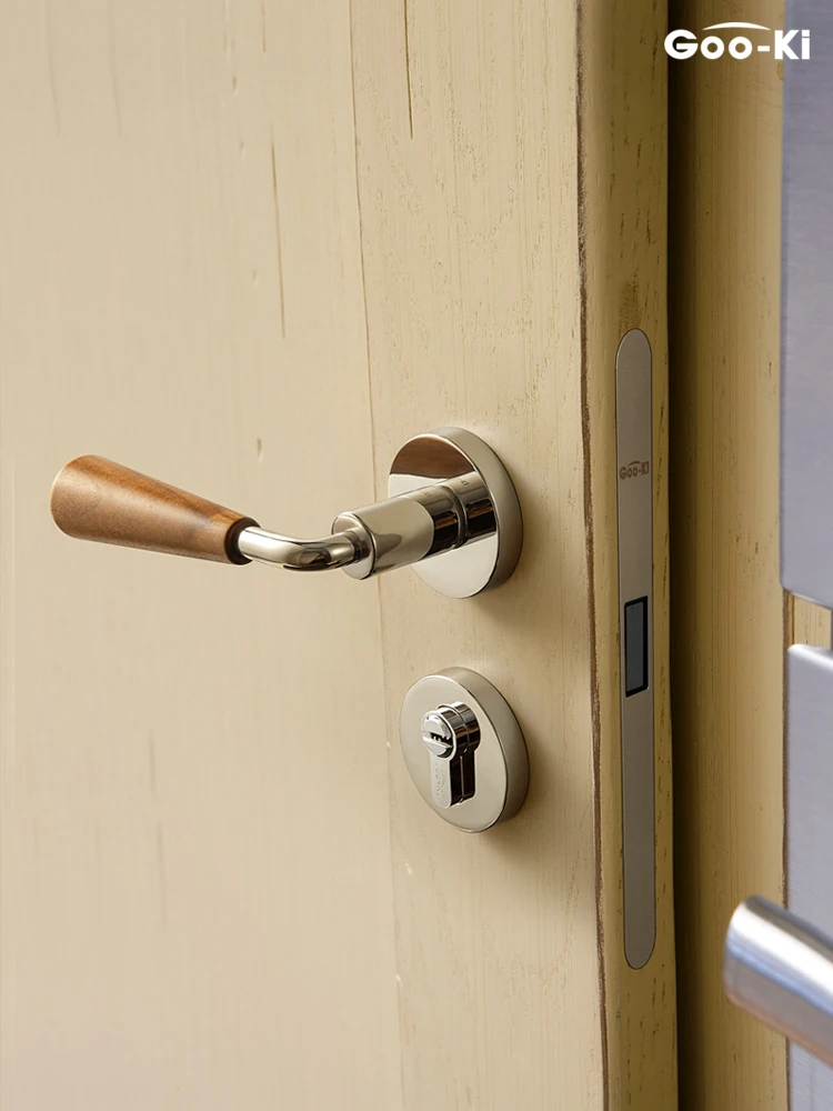 

Оригинальный дизайн, бесшумная дверная ручка Goo-Ki для интерьера, Блокировка двери туалета, Ореховый дверной замок, набор ручек для дверей, входной спальни