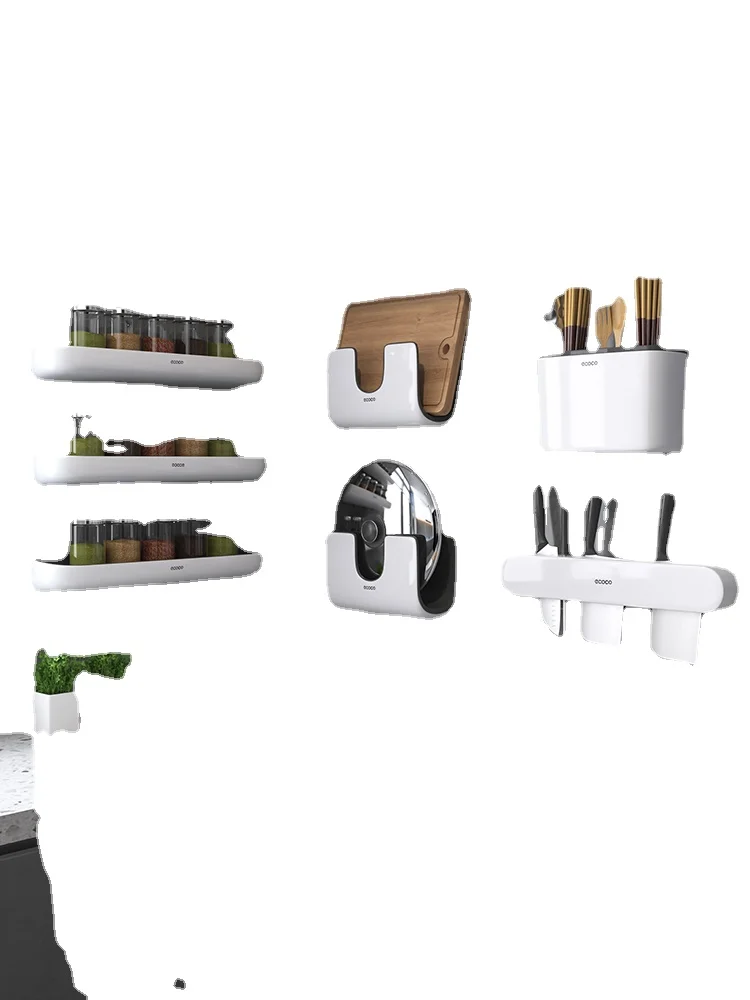

XL Wall-Mounted Household Seasoning All Products Knife Rack Rack Multi-Functional Storage Rack