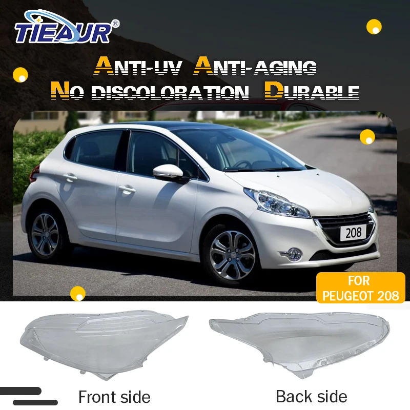 

TIEAUR пластиковый прозрачный налобный абажур для Peugeot 208, аксессуары для автомобильного освещения, корпуса «сделай сам»