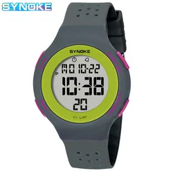 SYNOKE Women's Luxury Waterproof LED Sport Watch with Multifunctional Digital Display (Gray Watch)