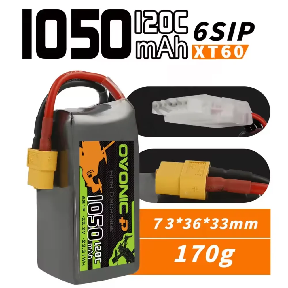 Batterie LiPo 4S 1300mAh 120C XT60 pour drone FPV, connectée à un contrôleur de vol.