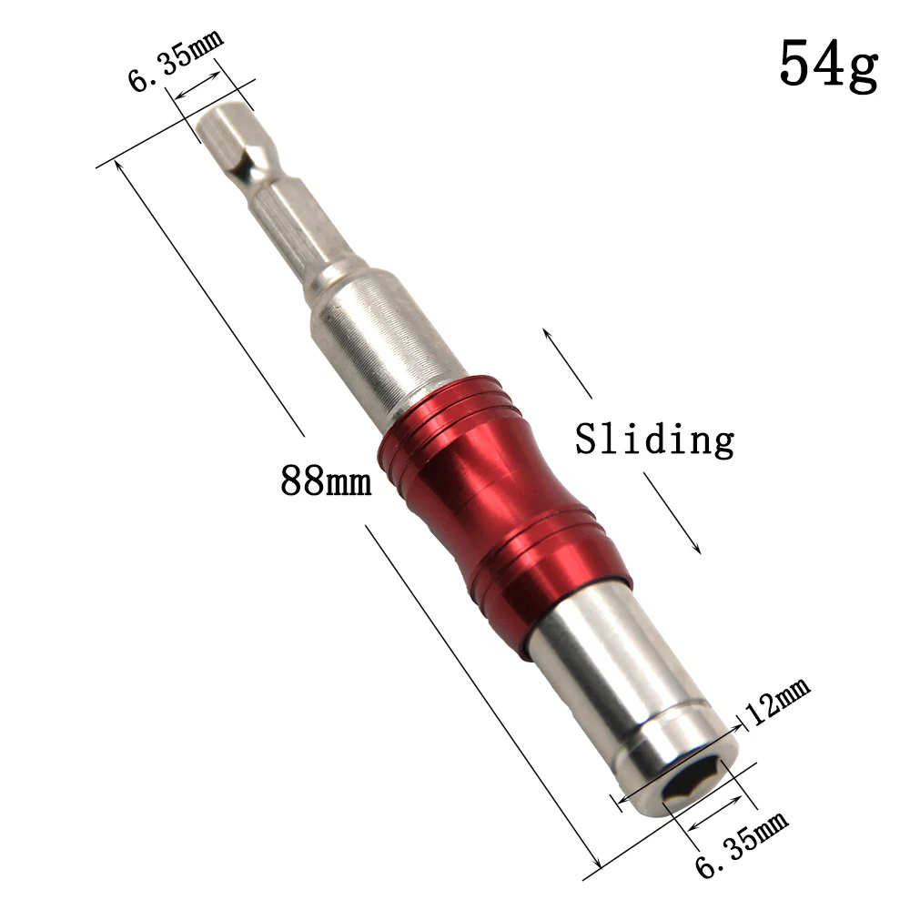 Red Curved Hexagonal Handle Directional Extension Rod Magnetic Screw Drill Tip Universal Adapter Electric Tool Accessories 1PC