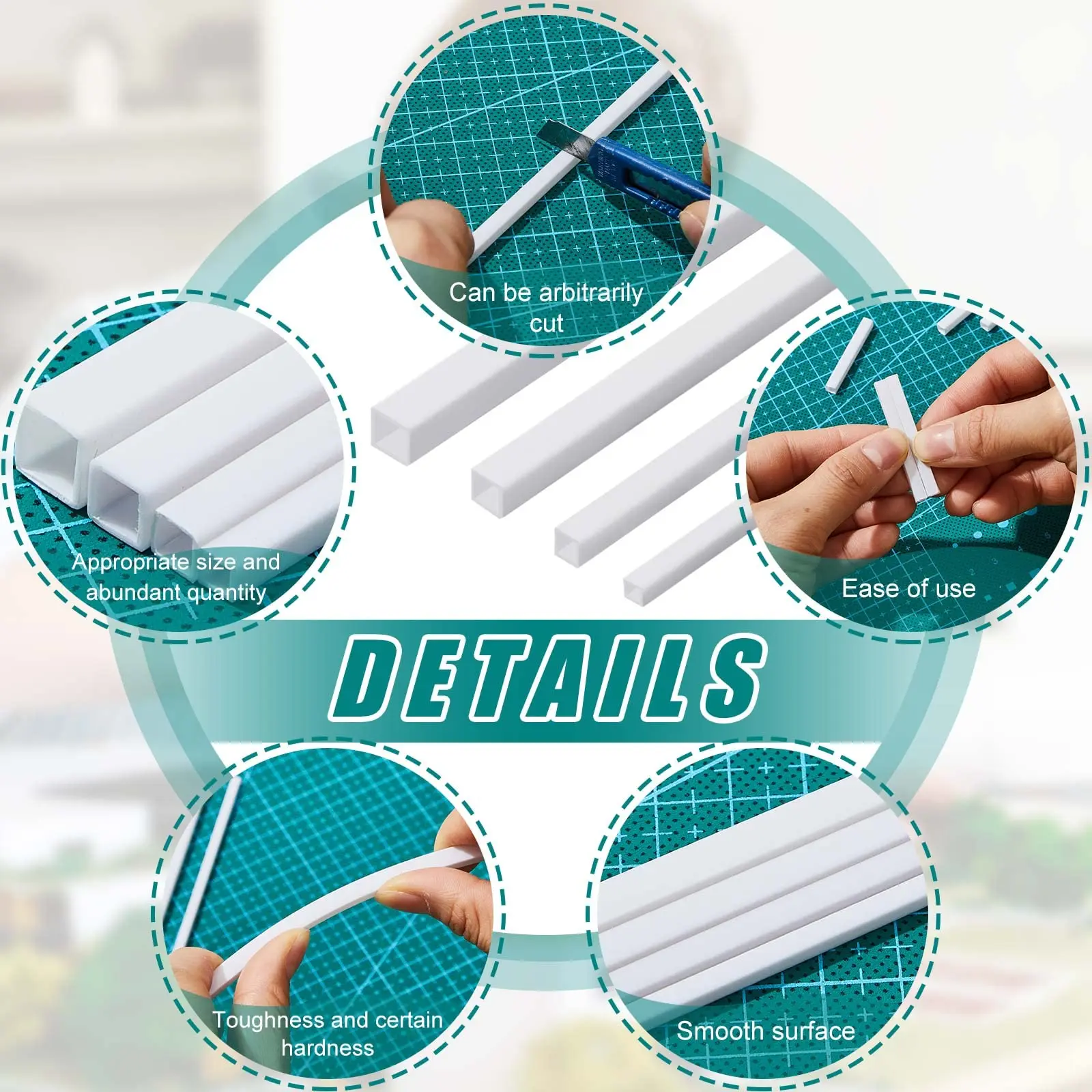 5/10pcs ABS Square Plastic Pipe For DIY house sand table model building