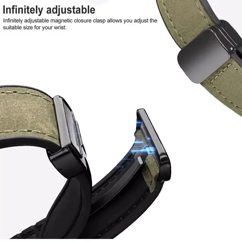 Silicone and Leather Watch Strap - 22mm Band Bracelet