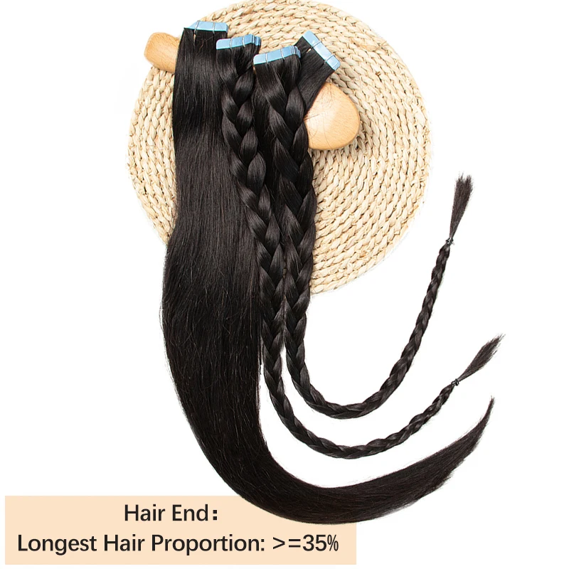 Human Hair Extensions Hair Extensions 30 Inch Tape in Remy Silk Straight 20pcs