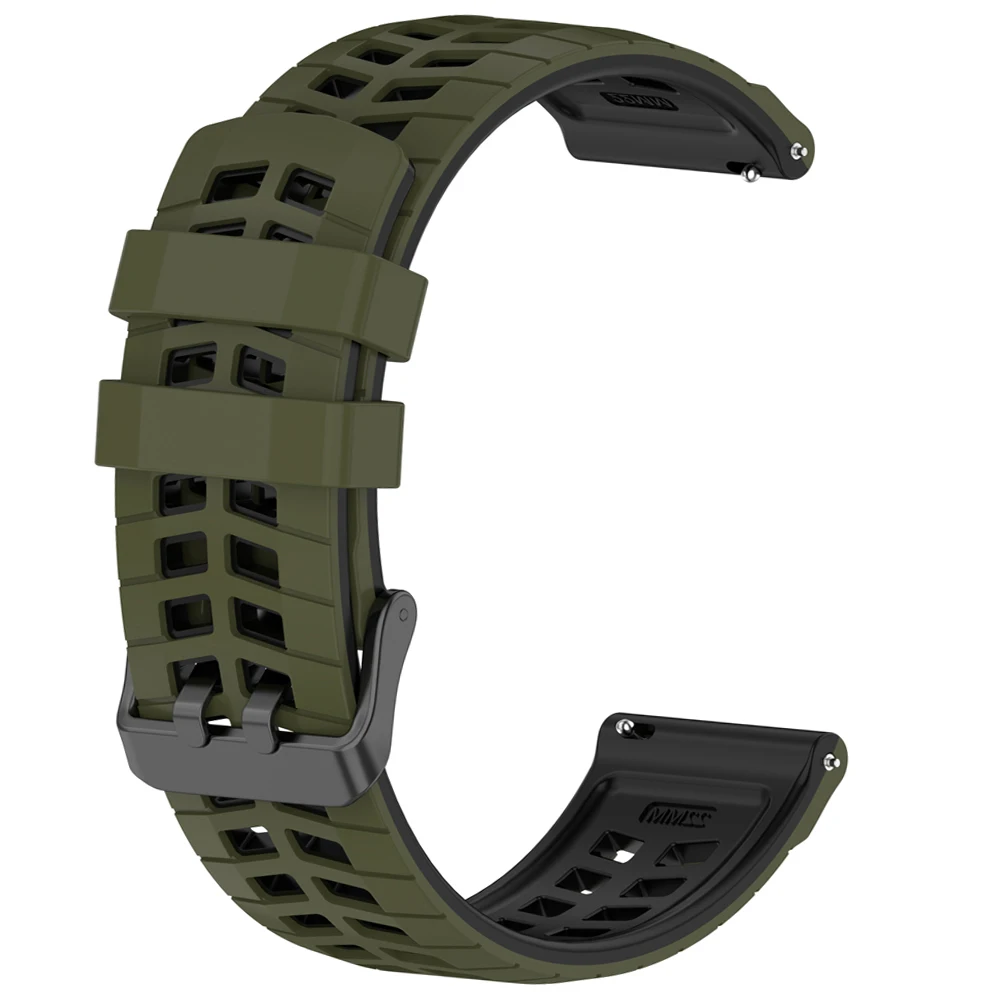 Two-Tone Silicone Replacement Wristband, 22mm,
