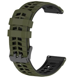 Two - Tone Silicone Replacement Wristband, 22mm, - 22mm Universal (ArmyGreen Black)