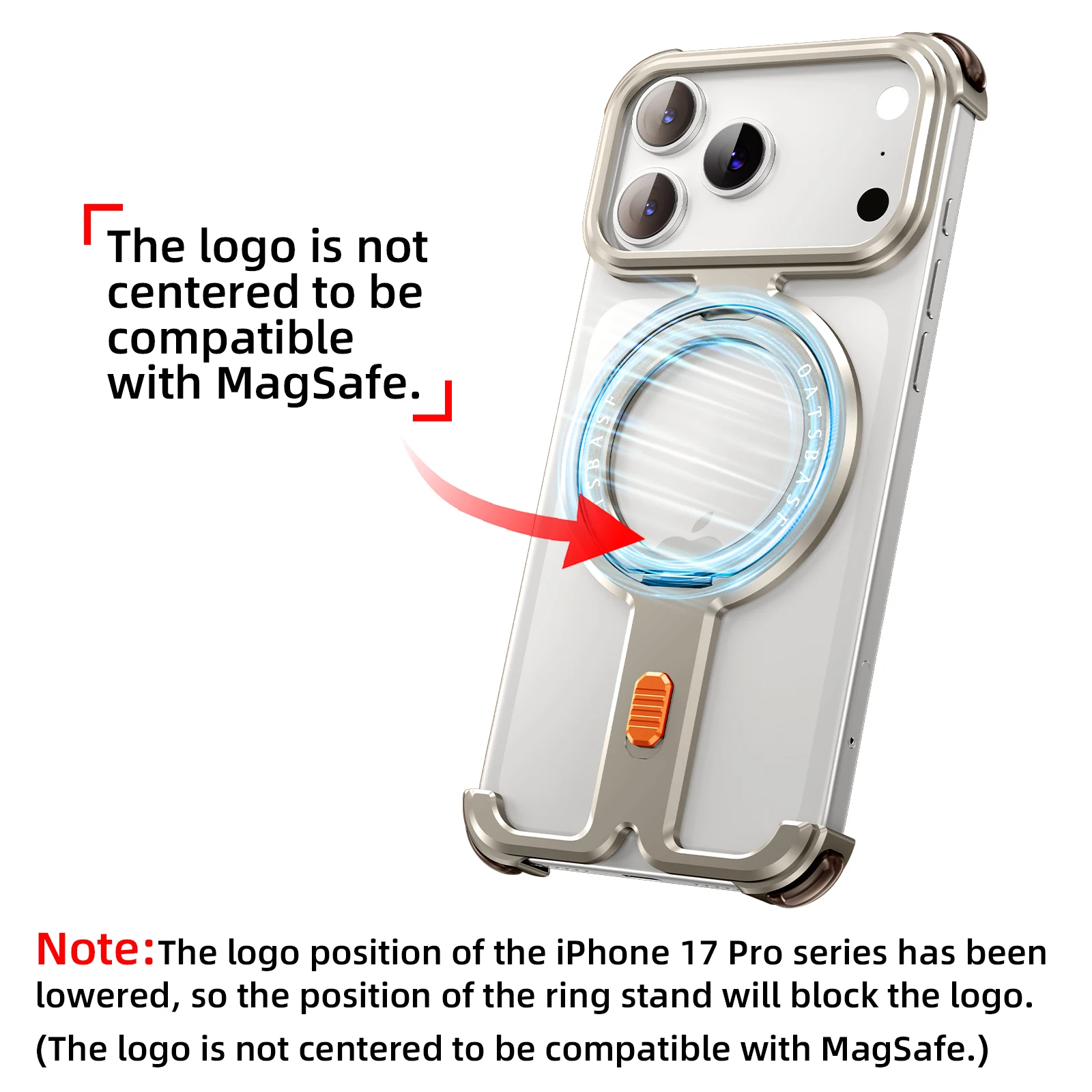 Eary for iPhone 17 Pro Max 17 Pro Phone Case Magnetic With 360°Rotation Stand Frameless Shell Magsafe Shockproof Protector Cover