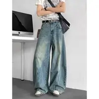 Jean Baggy à jambes larges pour hommes, Streetwear unisexe, pantalon de danse Hip Hop, coupe ample, surdimensionné, survêtement urbain, vêtements de danse de rue 5