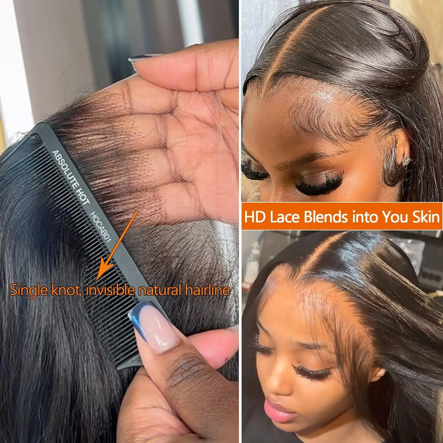 20 Inch 250% Density 13X4 HD Lace Front Wig Straight Lace Front Wigs Human Hair Brazilian Human Hair Wig Natural Black