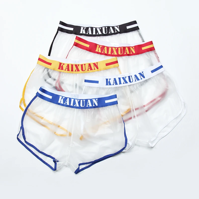 Men Fashion Underwear Beachwear Transparent Waterproof  Masculina Homme Boxershorts Sexy Men Waterproof Board Shorts 4