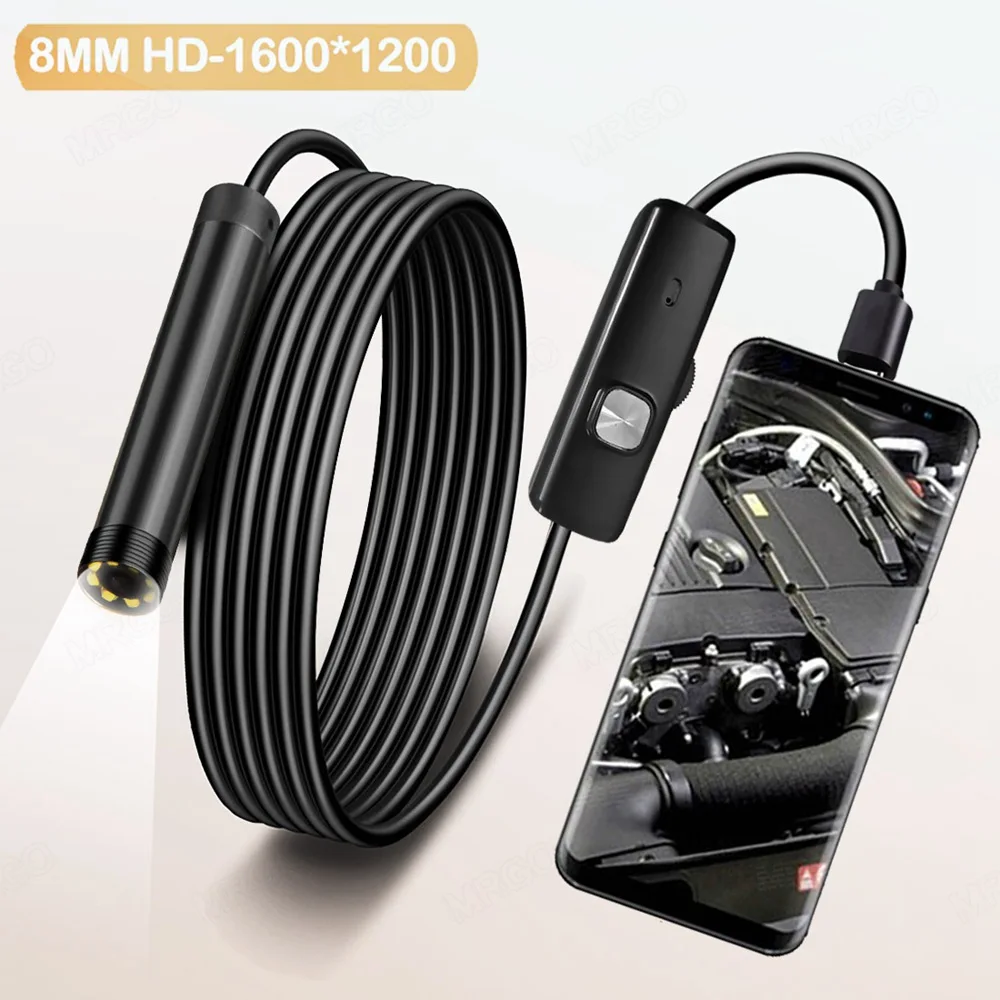 indoor home security cameras 8MM Phone Endoscope Camera For Cars Android Usb Mobile Endoscope Camera Type C Car Automotive Borescope Flexible Doscope battery powered security camera