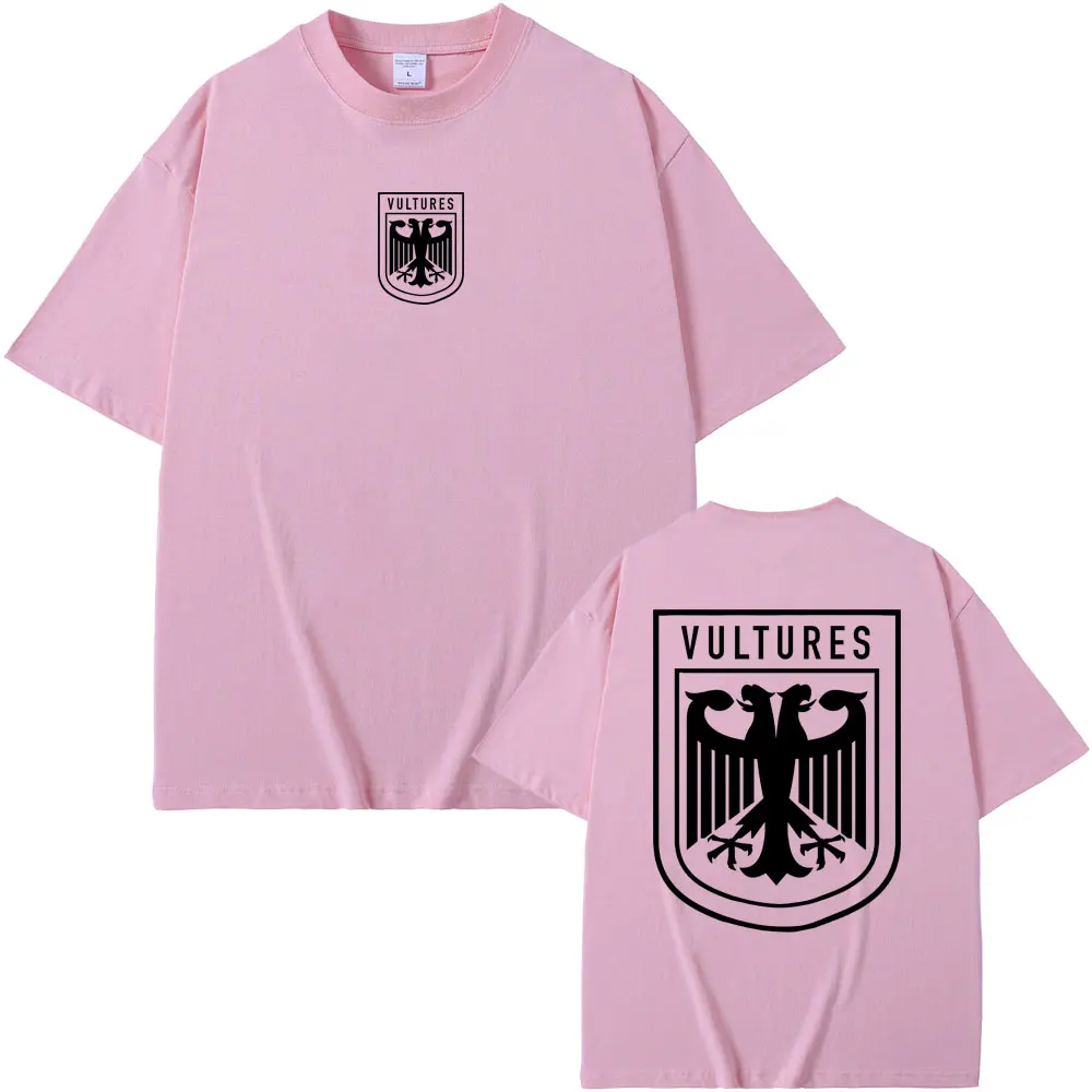 래퍼 카니예 웨스트 벌처스, 신상 음악 앨범, 그래픽 티셔츠, 힙합 패션, 오버사이즈 티셔츠, 남성 100% 코튼 티셔츠