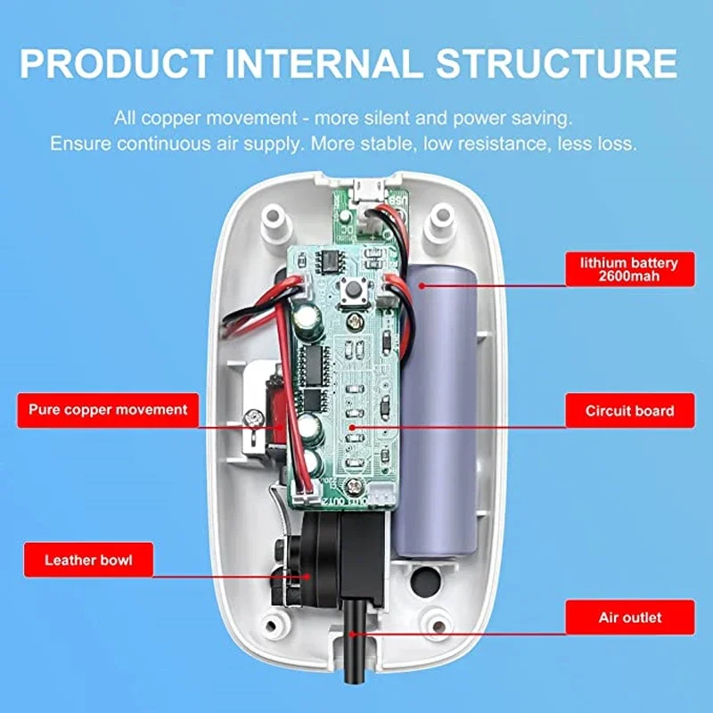 Aquarium Oxygen Air Pump Compressor USB Charging Fish Tank aquarium air pump fish tank oxygen pump