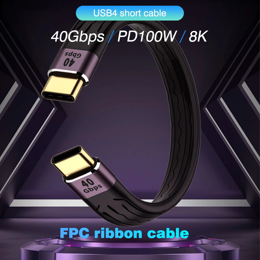 UGOURD USB4 유형 C 데이터 케이블 Thunderbolt 3/4 SSD iPhone 15 Pro Max 전원 은행용 40Gbps USB C 짧은 케이블 PD 100W 240W 8K