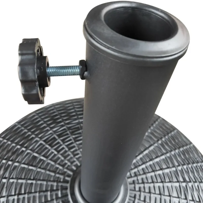 22lb Black Round Coated Resin Patio Umbrella Base, Holds Patio Umbrellas Securely 4