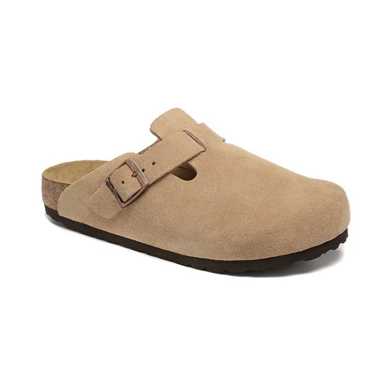 

Soft Footbed Suede Birken Boston Sandals Women And Men Outdoor Casual Flats Beach Cork Slippers Fashion Baotou Slippers