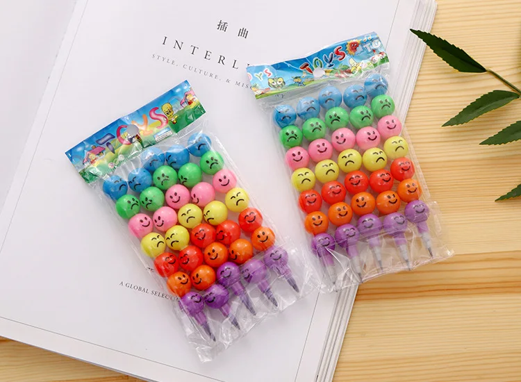 Description Picture 2 of item10Pcs Lollipop Building Block Crayon/Pencil Graffiti Pen for Children Birthday Party Favors Student Back To School Gifts