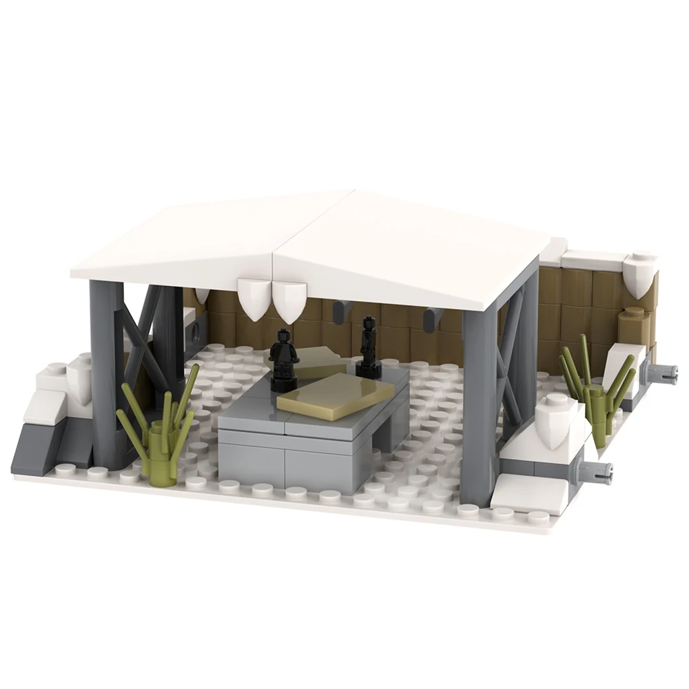 MOOXI Military Battlefield Set MOC Bricks WW2 Snowfield Jungle Wars Scene Compatible Action Figures Building Blocks Toys MOC5077