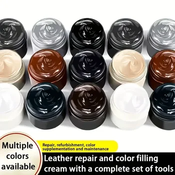 Pasta Colorante per Pelle - Tre Colori (Bianco, Marrone, Nero), Adatta per Scarpe, Borse, Divani - Ripara e Rinnova Pelle Sbiadita e Graffiata