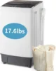 Full Automatic Washing Machine, 17.6Lbs Top Load Portable Washer with Drain Pump, 10 Wash Programs 8 Water Level Washer a 1