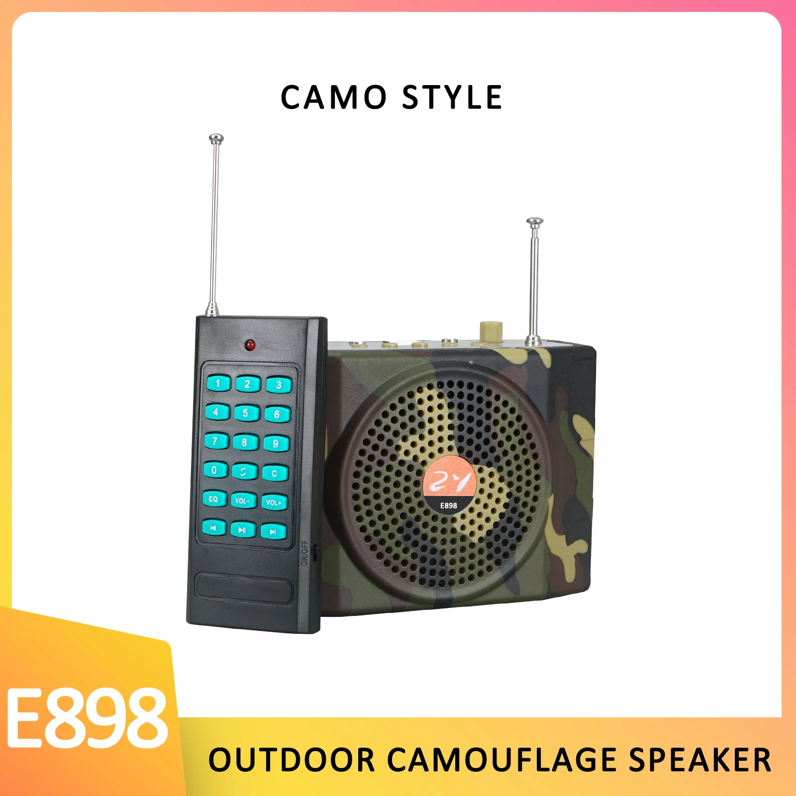 E898 Hunting Wireless Speaker Animal Bird-to-Bird Portable Speaker Bluetooth Remote Control 1000 m Large Capacity Battery