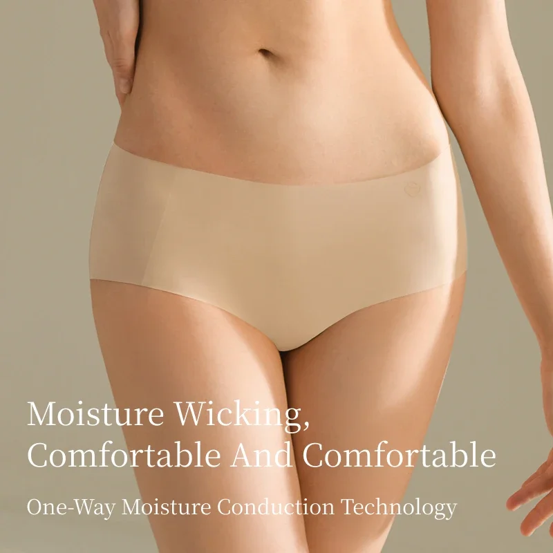 Women Panties SUJIIN Seamless Underwear Invisibles Briefs Mid Waist 5A Antibacterial Breathable Moisture Wicking Underpants