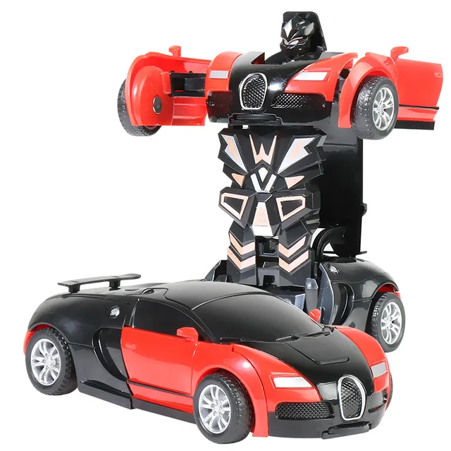 Transformation Mini 2 In 1 Car Robot Toy Anime Action Collision Transforming Model Deformation Vehicles Toy Gift for Children 6
