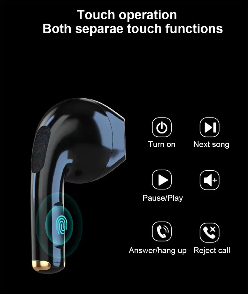 Pro6 – écouteurs sans fil Bluetooth 5.0 TWS, commande tactile, oreillettes  de Sport, musique, casque d'écoute pour téléphones Iphone Xiaomi
