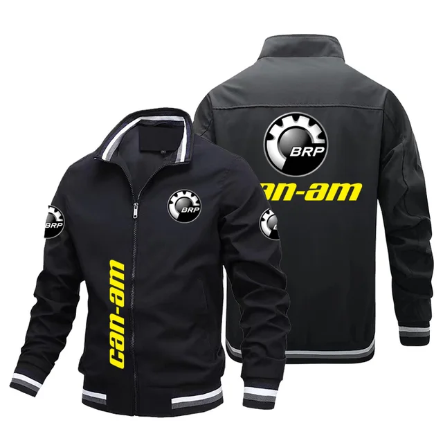 2024 New Men's Jackets Brp Can-am Logo Print Zipper Jacket Hip-hop High Street Baseball Jacket Men Windcheater Motorcycle Jacket