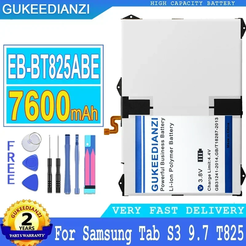 Battery For Samsung Galaxy Tab S3 9.7 SM-T820 SM-T825 SM-T825C SM-T825N0 SM-T825Y SM-T827V EB-BT825ABE 7600mAh