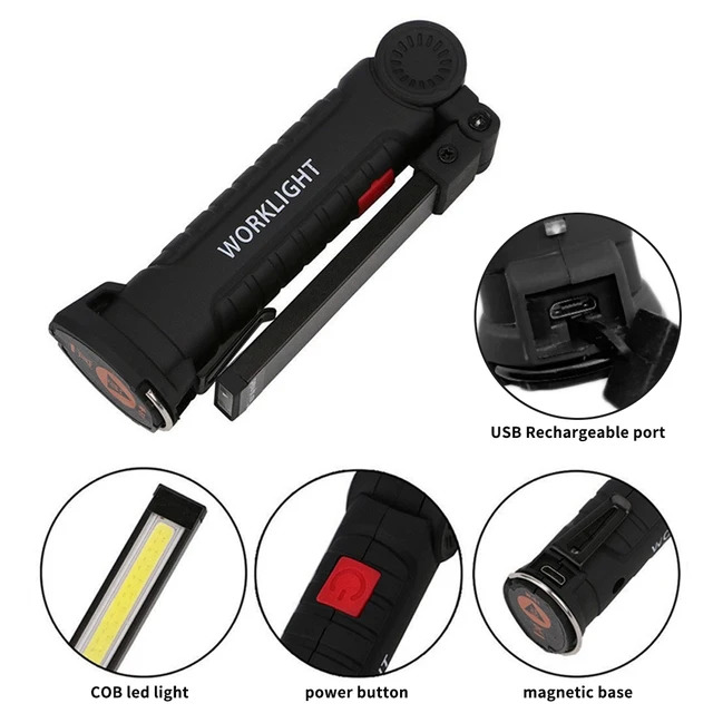 USB Rechargeable Rotating Foldable Flashlight