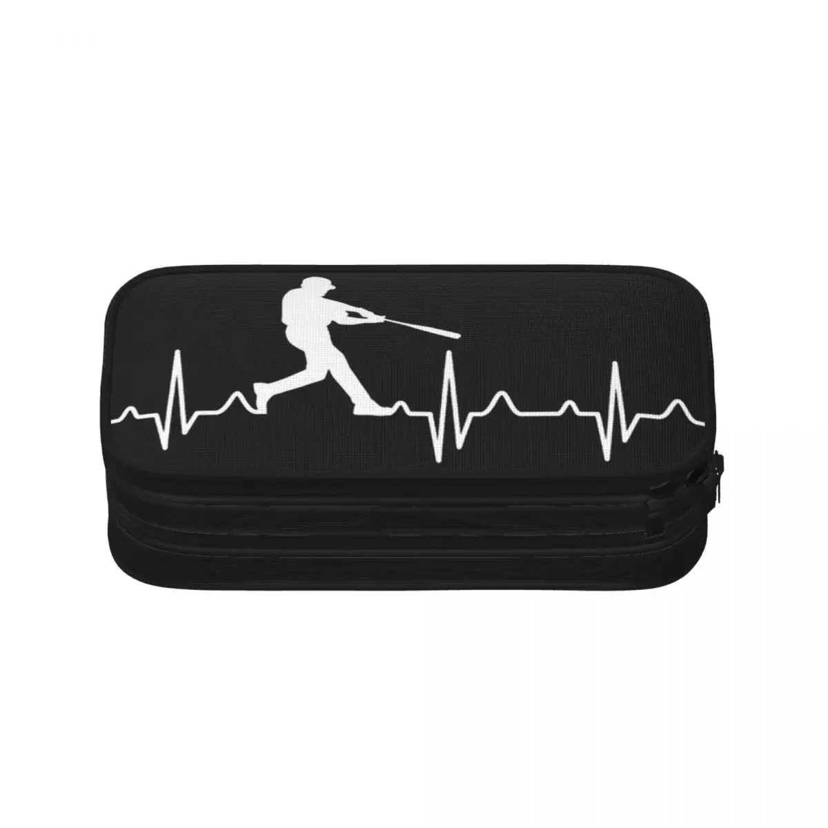 Baseball Player Heartbeat Pencil Cases Large Capacity Pen Bags Pen Box Pencil Pouch For Boys Girls Students Stationery School