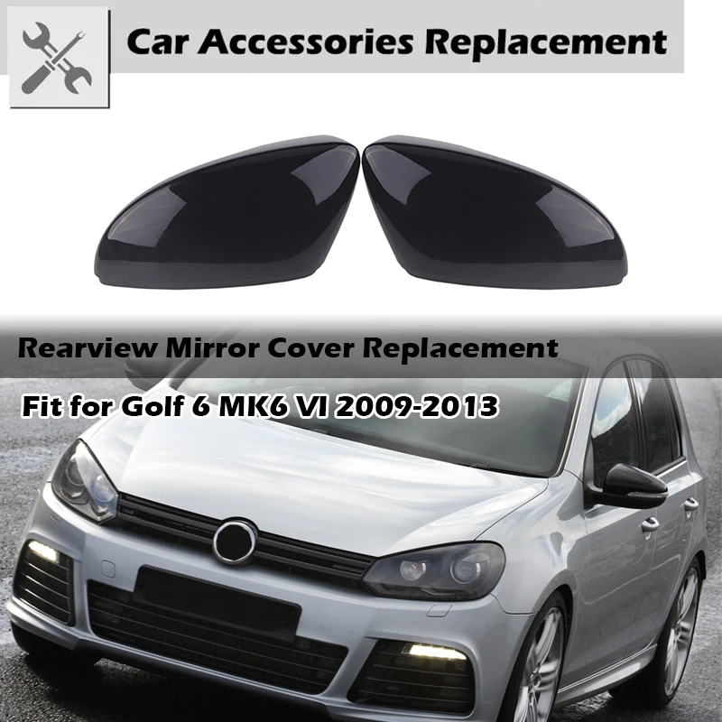 Side Rearview Mirror Cover Wing Mirrors Caps Fit For Vw Golf 6 Cc Eos
