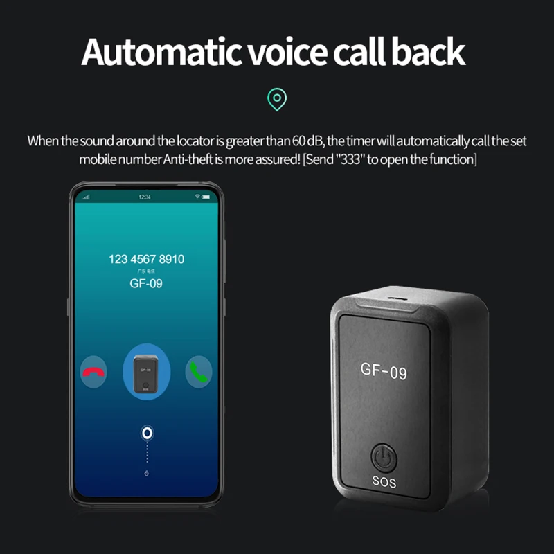 GPS Tracker GF-09 GPS Tracker Locator For Vehicle Car Truck Motorcycle Kids Elder Pets Real Time Tracking Anti-lost Magnetic