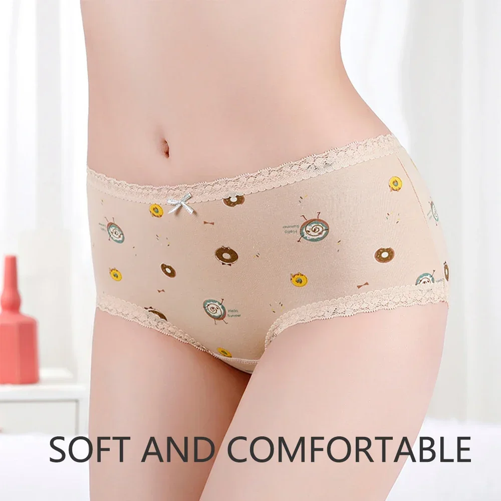 2pcs/pack Girls Mid-Rise Cartoon Period Panties 3-Layer Cotton Leak-proof Incontinence Absorbent Menstrual Underwear Briefs S-XL