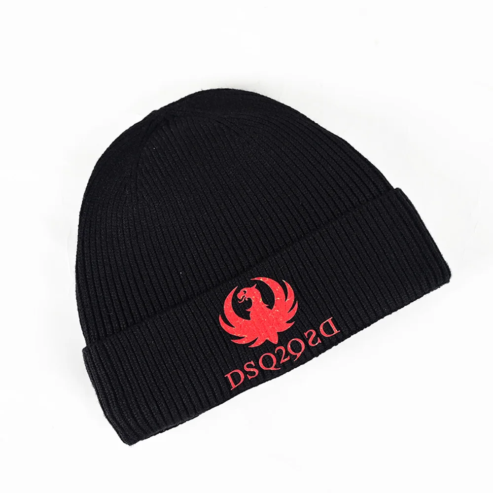 

DSQICOND2 Brand DSQ Skullies Beanie Embroidery Skiing Knitted Hats Arrival Knitted ICON Winter Hats 100% cotton Men Women Bonnet