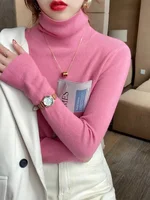 2026 Autumn Winter Basic Slim Soft Solid Color Turtleneck Sweater Pullover Women Casual Long Sleeve Chic Bottom Knitted Jumper - Image 6