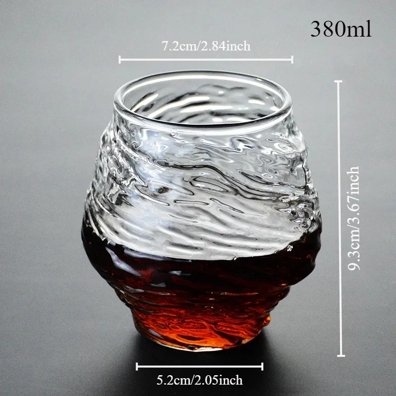Elegant 3D Mountain Whiskey Glass Set with Wooden Gift Box