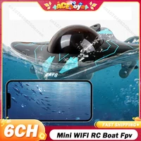 RC Boat Submarine with Camera Wifi Fpv 6CH Underwater Remote Control Remote Control Boats Radio Control Toys for Children Gifts 1
