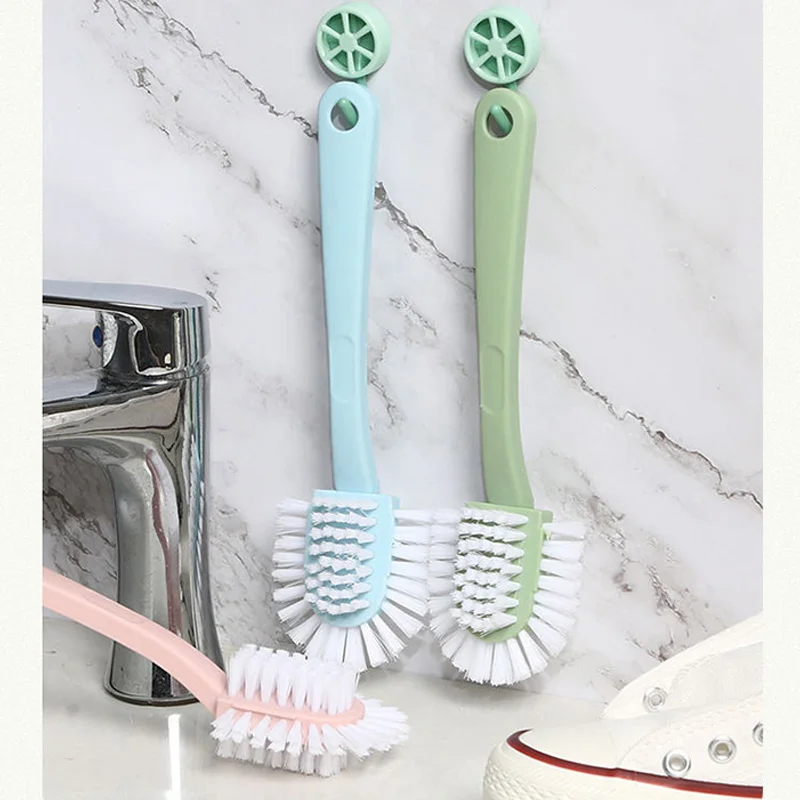 Household Shoe Washing Brush Five Side Brush Multifunctional Laundry Brush White Shoe Collar Cleaning Brush Long Handle Brushes 5