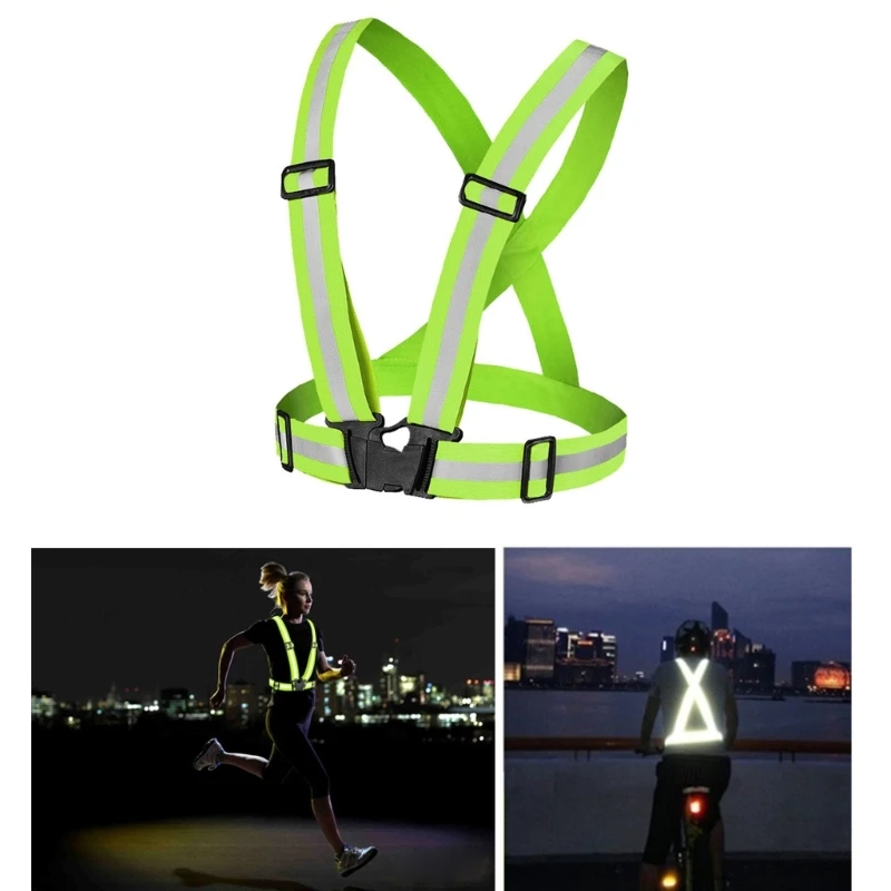 Adult Teens Motorcycle Reflective Vest for Men Women Night Road Cycling Running Vest Adjustable High Visibility Reflector Jacket