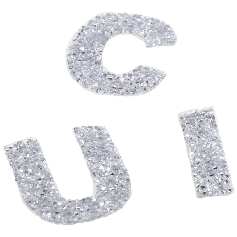 26Pcs 2inch Bling Rhinestone Letter Stickers Large Silver A-Z